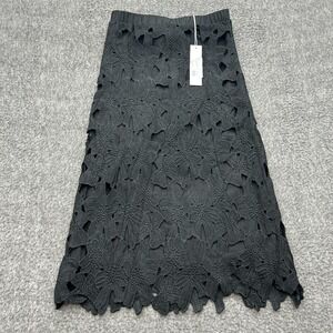 Zero Degrees Celsius Black Cutout Lace Midi Skirt Whimsigoth Goth Vamp Punk XS